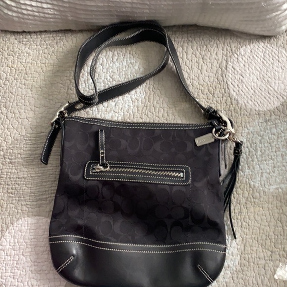 Coach Signature Bag with Leather Bottom - Picture 10 of 10